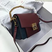 Givenchy Handbag Burgundy/Blue Gold Hardware – 22x14x8cm  - 3