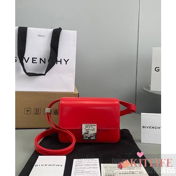 Givenchy 4G Small Bag In Red Silver Buckle – 23823 - 16x12x6cm  - 1