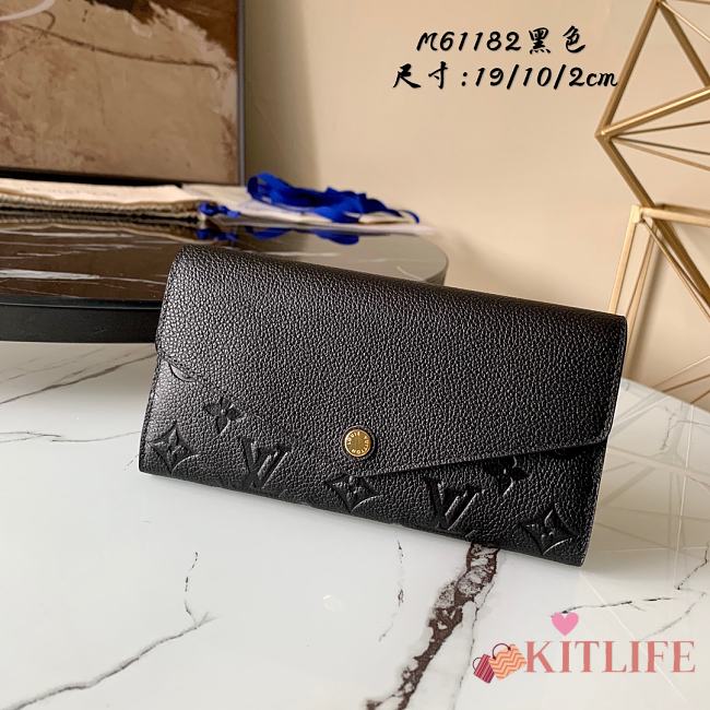 Louis Vuitton Flap Wallet Monogram Empreinte leather Black - M61182 – 19x10x2cm - 1