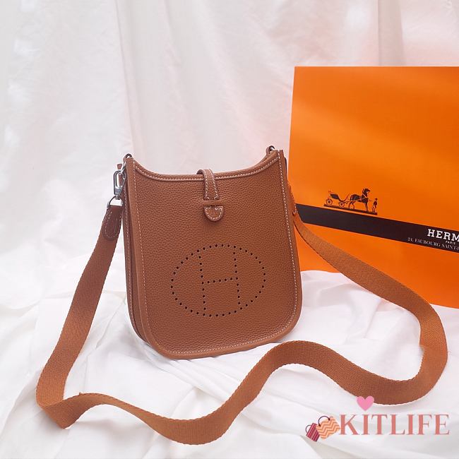 Hermes Evelyn Gold Brown Hand-sewn - 17cm - 1