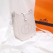 Hermes Evelyn White Hand-sewn - 17cm - 3