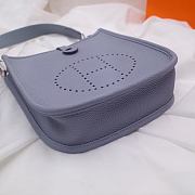 Hermes Evelyn Linen Blue Hand-sewn - 17cm - 5