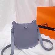 Hermes Evelyn Linen Blue Hand-sewn - 17cm - 4