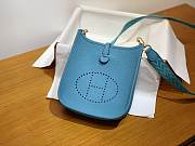Hermes Evelyn Mini Blue K Gold-plated Hardware Hand-Stitched Wax Thread All-Steel  – 980880 - 17x18x7cm - 1