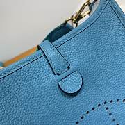 Hermes Evelyn Mini Blue K Gold-plated Hardware Hand-Stitched Wax Thread All-Steel  – 980880 - 17x18x7cm - 3