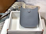Hermes Evelyn Mini Linen Blue K Gold-plated Hardware Hand-Stitched Wax Thread All-Steel  – 980880 - 17x18x7cm - 4