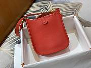 Hermes Evelyn Mini Red K Gold-plated Hardware Hand-Stitched Wax Thread All-Steel  – 980880 - 17x18x7cm - 4