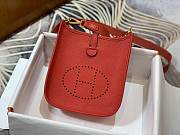 Hermes Evelyn Mini Red K Gold-plated Hardware Hand-Stitched Wax Thread All-Steel  – 980880 - 17x18x7cm - 3