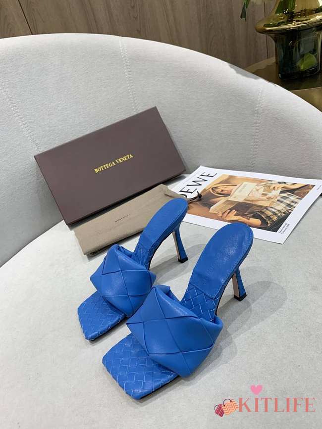 Bottega Veneta Intrecciato Mule Sandals Blue - 1