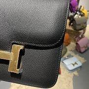 Hermes Epsom Constance In Black And Gold Hardware Semi-Handmade Wax Thread Sewing – 19cm  - 6