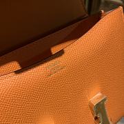 Hermes Epsom Constance In Orange And Gold Hardware Semi-Handmade Wax Thread Sewing – 19cm - 4