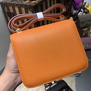 Hermes Epsom Constance In Orange And Gold Hardware Semi-Handmade Wax Thread Sewing – 19cm - 3