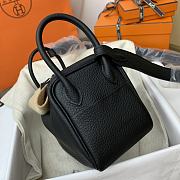 Hermes Mini Lindy Black Bag Silver Buckle – 19x12.5x9cm - 6
