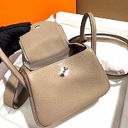 Hermes Mini Lindy Gray Bag Silver Buckle – 19x12.5x9cm - 4