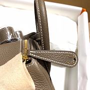 Hermes Mini Lindy Elephant Grey Bag Gold Buckle – 19x12.5x9cm - 6