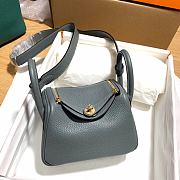 Hermes Mini Lindy Almond Green Bag Gold Buckle – 19x12.5x9cm - 1