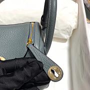 Hermes Mini Lindy Almond Green Bag Gold Buckle – 19x12.5x9cm - 6