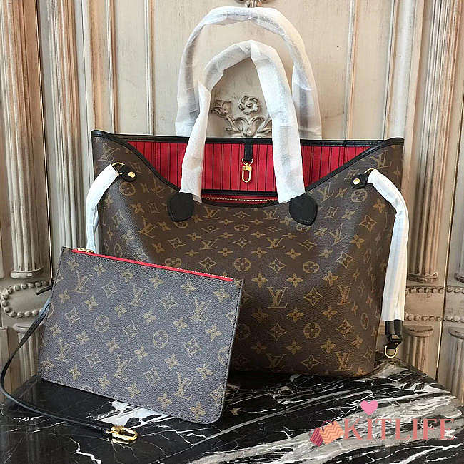 Kitlife Louis Vuitton Nevverfull Monogram Microfiber lining Brown - 32cm - 1