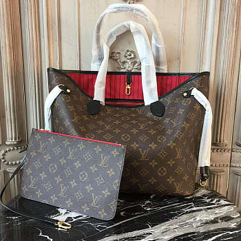 Kitlife Louis Vuitton Nevverfull Monogram Microfiber lining Brown - 32cm