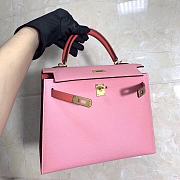 Hermes Kelly Epsom Leather Peach Powder Brushed Gold Buckle, Hand-Sewn With Wax Thread - 25cm - 4