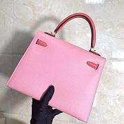 Hermes Kelly Epsom Leather Peach Powder Brushed Gold Buckle, Hand-Sewn With Wax Thread - 25cm - 3
