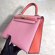 Hermes Kelly Epsom Leather Peach Powder Brushed Gold Buckle, Hand-Sewn With Wax Thread - 25cm - 5