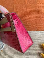 Hermes Kelly Crocodile Pink Rose Gold Silver Buckle – 20 cm - 4