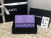 Chanel Wallet Grain Leather Purple - 84447 – 15cm  - 3