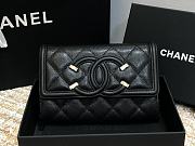 Chanel Wallet Grain Leather Black - 84447 – 15cm  - 1