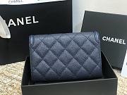 Chanel Wallet Grain Leather Navy Blue - 84447 – 15cm  - 6