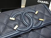 Chanel Wallet Grain Leather Navy Blue - 84447 – 15cm  - 2