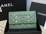Chanel Wallet Grain Leather Green - 84447 – 15cm  - 1