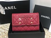 Chanel Wallet Grain Leather Burgundy - 84447 – 15cm  - 1