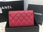 Chanel Wallet Grain Leather Burgundy - 84447 – 15cm  - 2