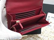 Chanel Wallet Grain Leather Burgundy - 84447 – 15cm  - 5