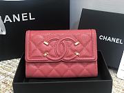 Chanel Wallet Grain Leather Pink - 84447 – 15cm  - 1