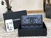 Chanel Wallet Grain Leather Black/Navy Blue - 84447 – 15cm  - 6