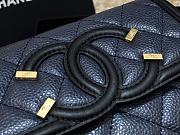 Chanel Wallet Grain Leather Black/Navy Blue - 84447 – 15cm  - 2