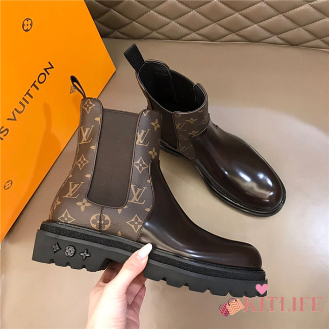 Kitlife.ru Louis Vuitton Ankle Beaubourg Monogram Boots Brown - 1