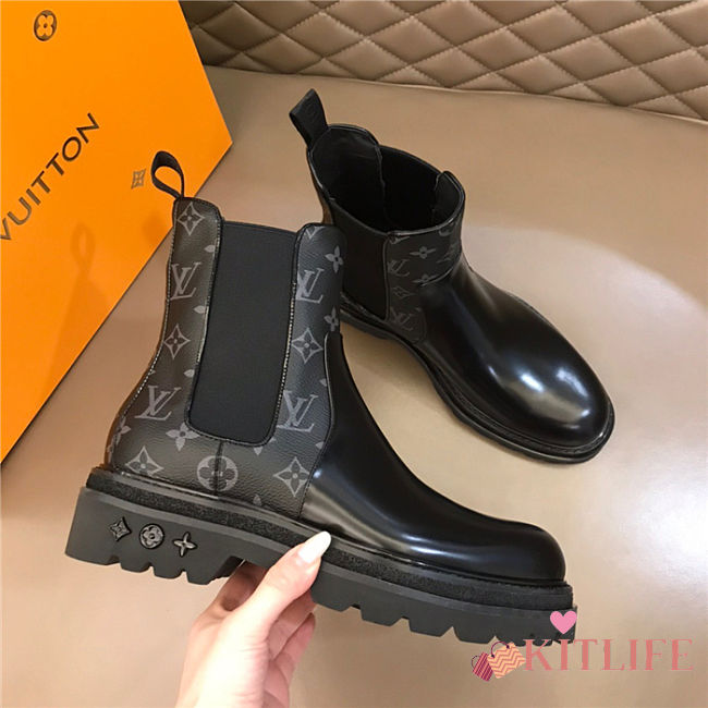 Kitlife.ru Louis Vuitton Ankle Beaubourg Monogram Boots Black - 1