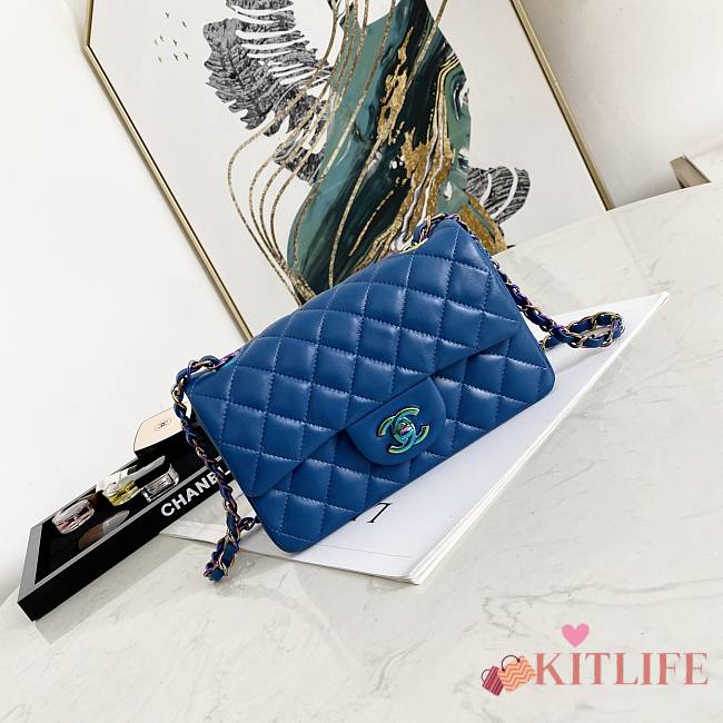 Chanel Classic Sheepskin Black/Purple – 02869 - 20cm - 1