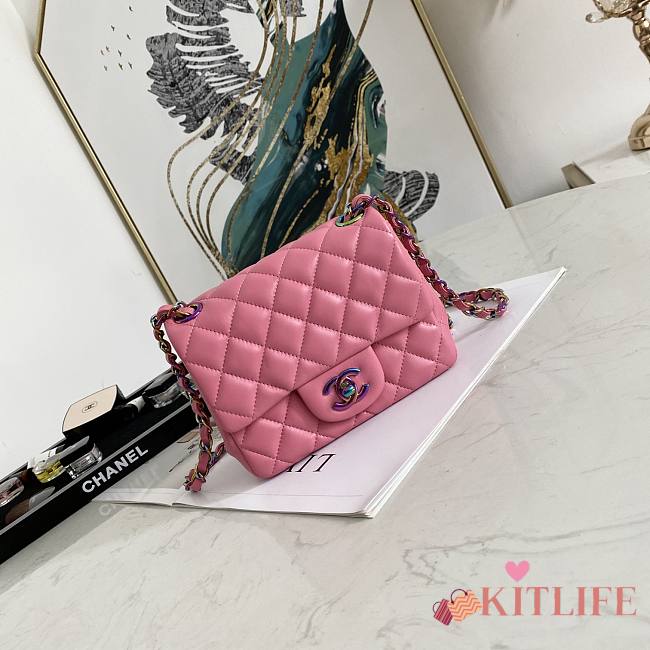 Chanel Classic Sheepskin Pink/Yellow – 02892 - 17cm - 1