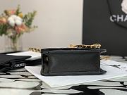 Kitlife Chanel Tofu Handbag Black With Gold Chain - 14.5x18x8cm - 5