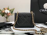 Kitlife Chanel Tofu Handbag Black With Gold Chain - 14.5x18x8cm - 3