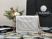 Kitlife Chanel Tofu Handbag White With Gold Chain - 14.5x18x8cm - 5