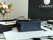Kitlife Chanel Tofu Handbag Navy Blue With Gold Chain - 14.5x18x8cm - 2