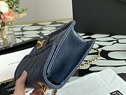 Kitlife Chanel Tofu Handbag Navy Blue With Gold Chain - 14.5x18x8cm - 3