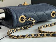 Kitlife Chanel Tofu Handbag Navy Blue With Gold Chain - 14.5x18x8cm - 5