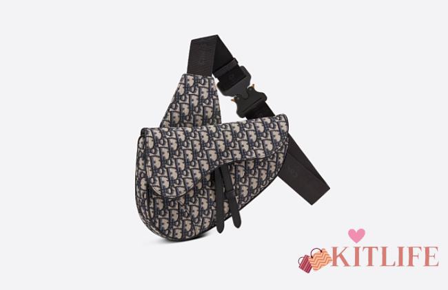 Kitlife Dior Saddle Beige and Black Dior Oblique Jacquard - 1ADPO0 - 26 x 19 x 4.5 cm - 1