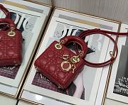 Kitlife Dior Lady Micro Cannage Lambskin Red - S0856O - 12x10x5cm - 2